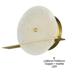 Modern indoor nordic hotel brass marble luxury bedside reading light wall lamp