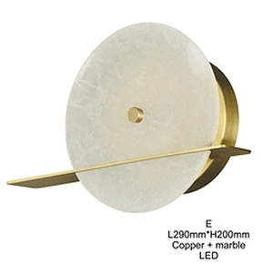 Modern indoor nordic hotel brass marble luxury bedside reading light wall lamp