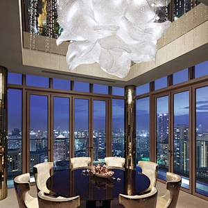 Custom design decoration project hotel large  lobby luxury big crystal chandelier