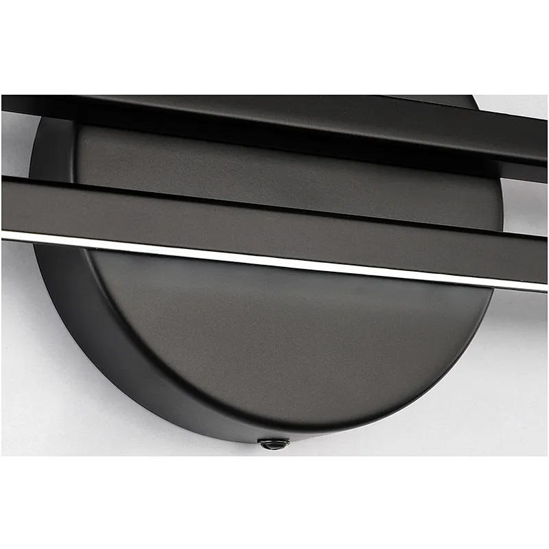 Simple Bar Iron Black And White Hotel Waterproof Bathroom Wall Light Custom Hotel Decor 14W/16W Mirror Wall Light Ip44