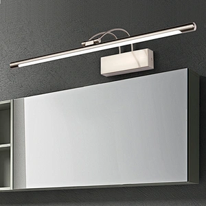 Minimal Nickel Aluminum Waterproof LED IP44 Mirror Wall Light Home Decor Custom Hotel Decor Bathroom Bronze Wall Light