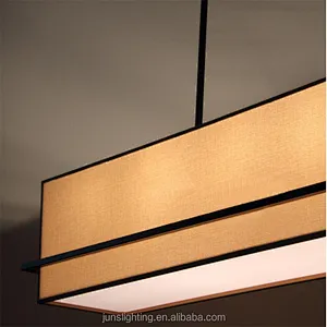 European rectangular linen fabric shade pendant lamp chandeliers & pendant lights