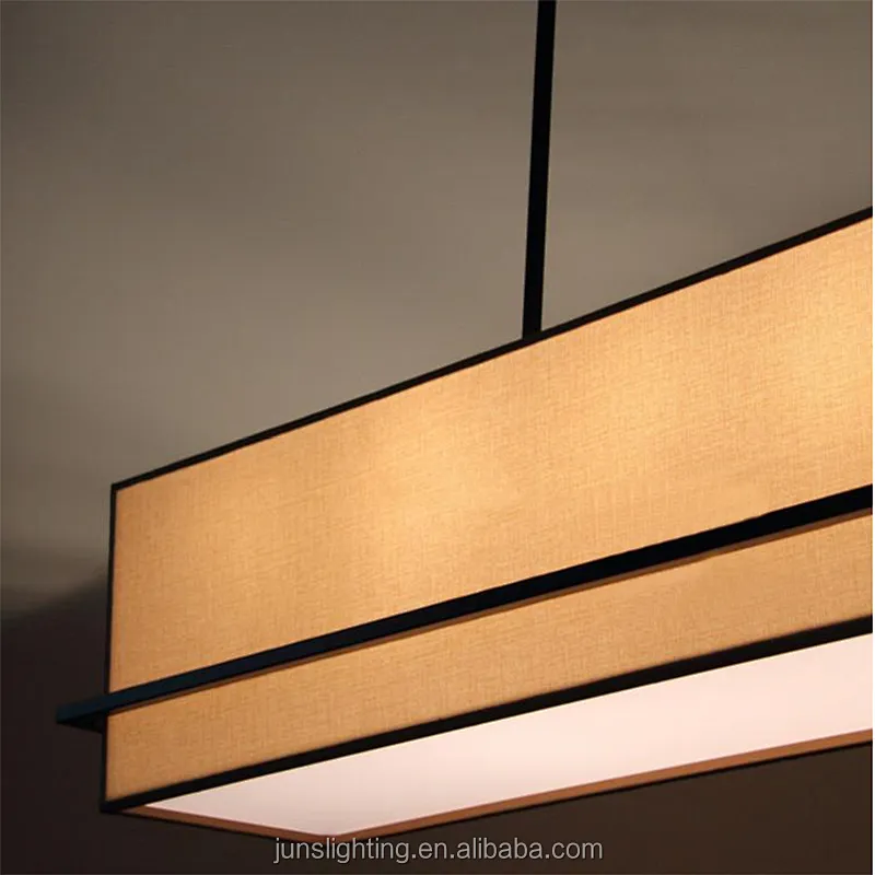 European rectangular linen fabric shade pendant lamp chandeliers & pendant lights