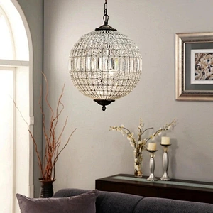 Custom hotel lobby large chandeliers villa  atmosphere system crystal chandeliers round crystal chandeliers&pendant lights