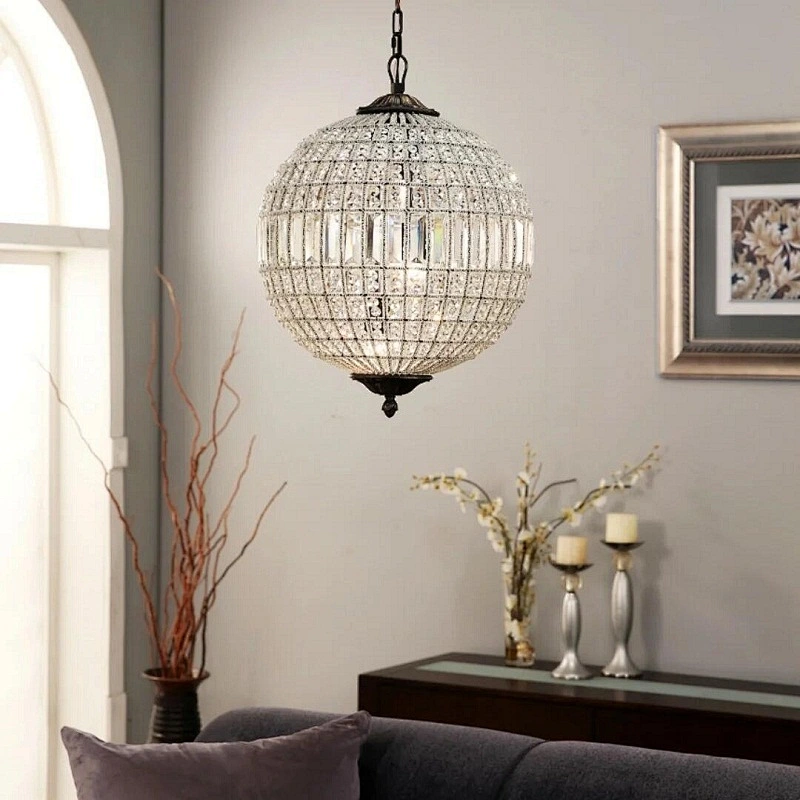 Custom hotel lobby large chandeliers villa  atmosphere system crystal chandeliers round crystal chandeliers&pendant lights