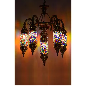 Handmade glass patch iron chandeliers  classical lighting custom hotel restaurant Moroccan style chandeliers&pendant lights