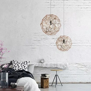 Modern nordic lighting fixtures stainless steel metal ball gold geometric pendant lamp chandelier
