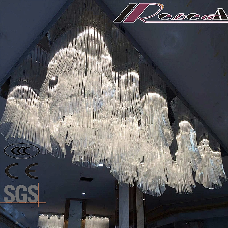 New design Guzhen lighting big glass pendant lighting project lamp for hotel