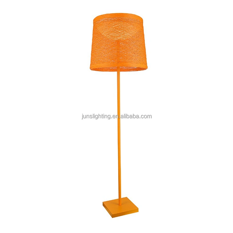 Zhongshan Natural Material Rattan Fabric Shade Floor Lamp Modern Floor Lighting