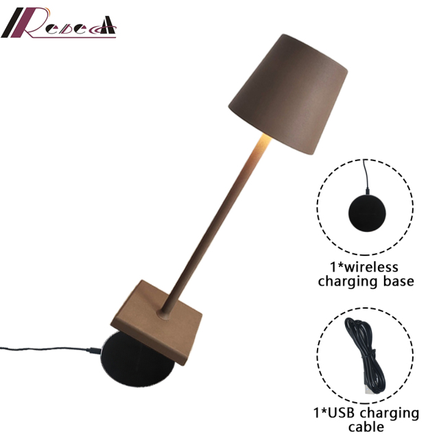 Rebecca Modern Wireless Charge Hotel Desk Lamp Indoor Study Cordless Table Lamps Battery Led