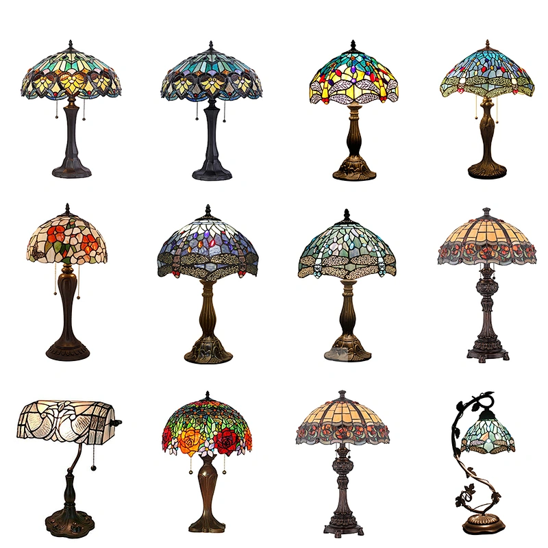 Wholesale sales high quality antique stained glass tiffany  lamp with E27