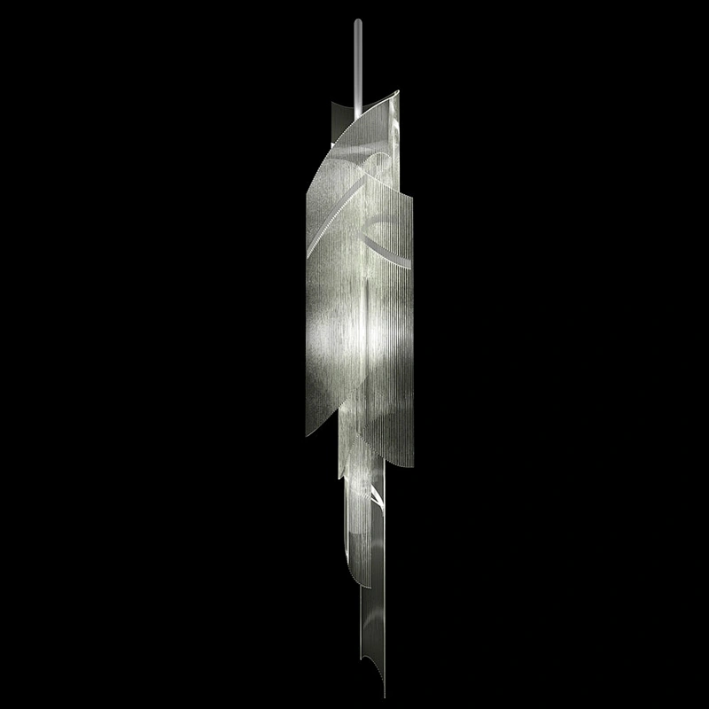 Modern hanging stairwell long spiral luxury white crystal chandelier light