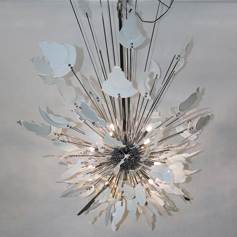 New Creative Design Broken Dishes Ceramic Tableware Assembly Luxury Restaurant Chandelier Pendant Light