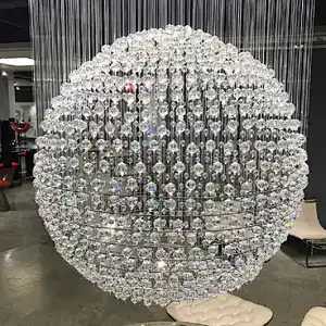 Large Hotel Lobby Chandelier K9 Spherical High-Quality Crystal Chandelier Hotel Engineering Custom Chandeliers&Pendant Lights