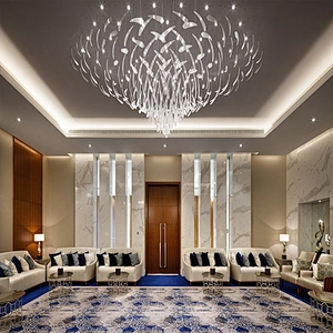 Customizable hotel large lobby decoration lighting glass crystal chandelier