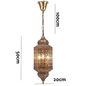 Simple lanterns iron hollow-out Islamic chandeliers custom  hotel restaurant with bronze Morocco chandeliers&pendant lights