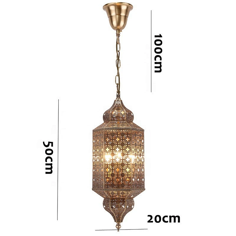 Simple lanterns iron hollow-out Islamic chandeliers custom  hotel restaurant with bronze Morocco chandeliers&pendant lights
