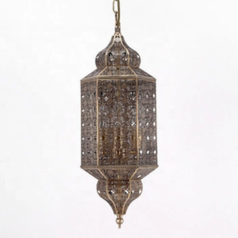 Simple lanterns iron hollow-out Islamic chandeliers custom  hotel restaurant with bronze Morocco chandeliers&pendant lights