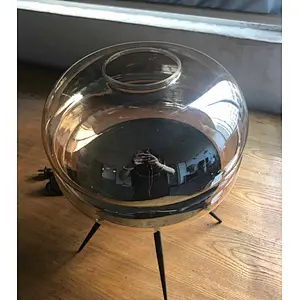 Nordic Retro Design Smoky Gray Bedside Glass Lightshade Wrought Iron Desk Lamp