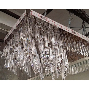 Large Rectangular Crystal Raindrop Chandelier Prisms For Hotel Lobby Pendant Lights