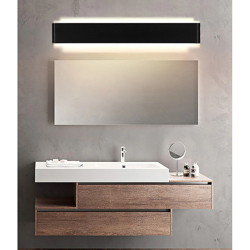 Modern black and white LED aluminum acrylic hotel waterproof bathroom mirror wall lights custom bedroom dressing table lamp IP44