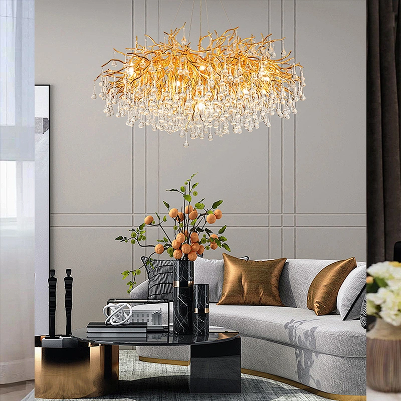 Hotel Villa Modern Indoor Crystal Chandeliers Lighting Living Room Pendant Lights