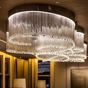 Customizable contract lighting large hotel lobby villa decoration luxury glass  chandeliers