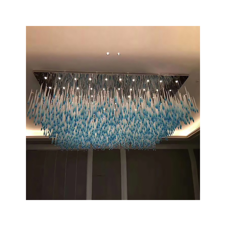Custom round living room crystal ceiling lamp LED large light hotel club large chandelier villa chandelier