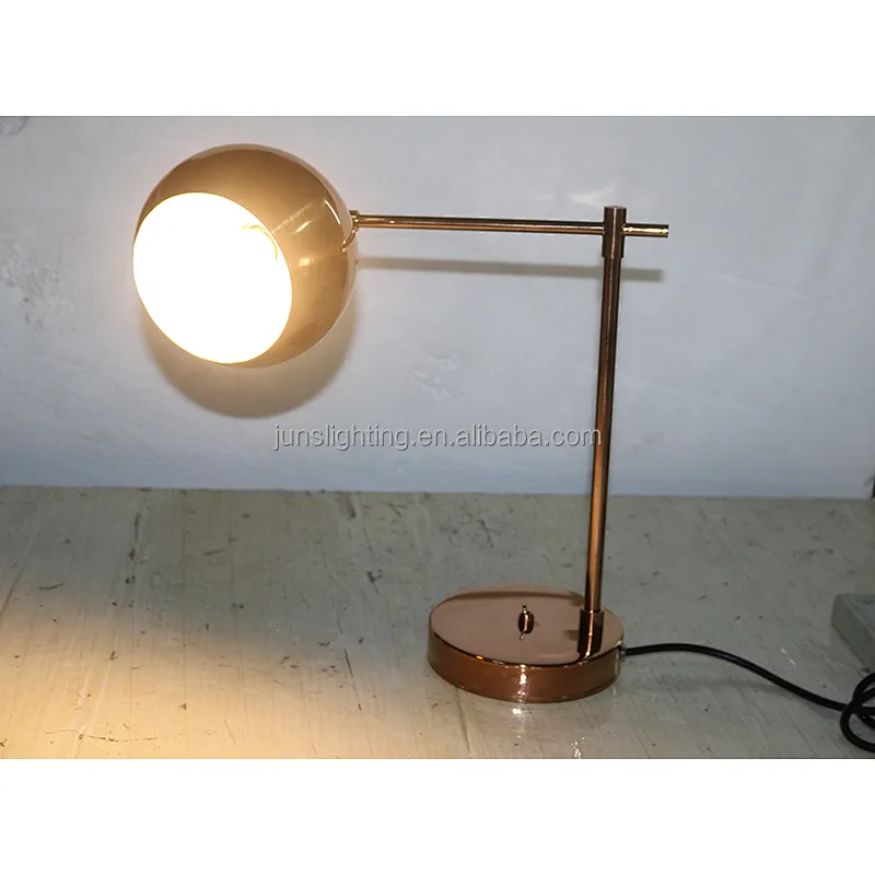 New Design Copper Finish E27 Holder 360 Degree Rotatable Bedside Table Lamp