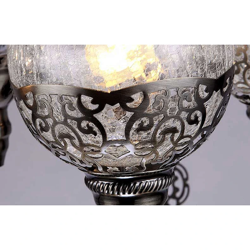 Featured glass lampshade hotel chandelier handmade iron hollow chandelier Morocco style chandeliers&pendant lights