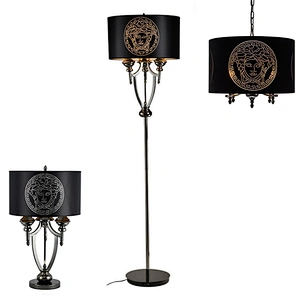 Pendant Lamp Modern Hotel Hanging Black Fabric + Iron + Crystal Contemporary Rebecca Lighting Ultraviolet Lamps Hotel,hotel 3200