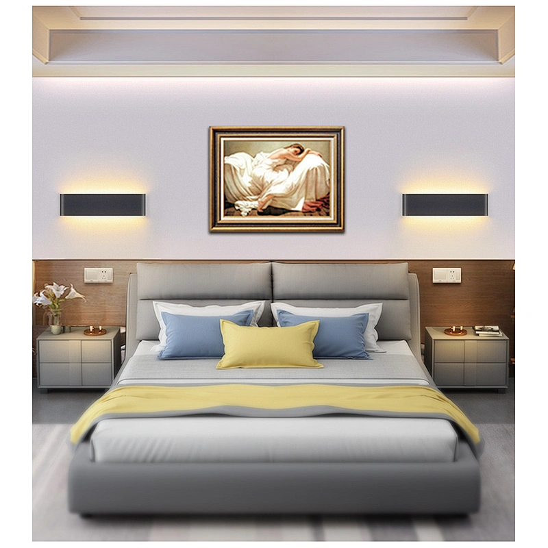 Modern black and white LED aluminum acrylic hotel waterproof bathroom mirror wall lights custom bedroom dressing table lamp IP44