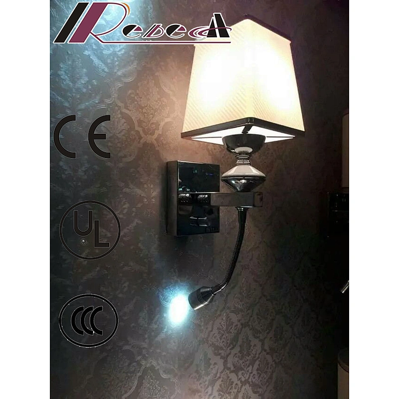 Country style single fabric shade wall lamp Living Room bedroom wall lamps