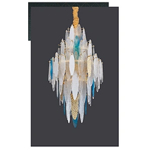 Luxury Glass Craft Hotel Led Chandelier Villa Living Room Revolving Staircase Glass Chandelier