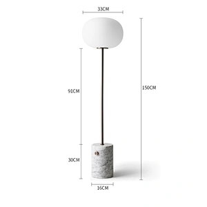 Nordic living room bedroom iron marble floor lamp contracted designer luxury glass floor lamp