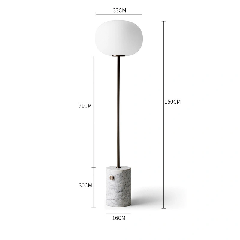 Nordic living room bedroom iron marble floor lamp contracted designer luxury glass floor lamp
