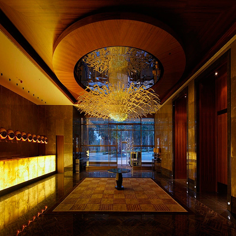 Modern large hotel lobby project decoration glass crystal chandelier