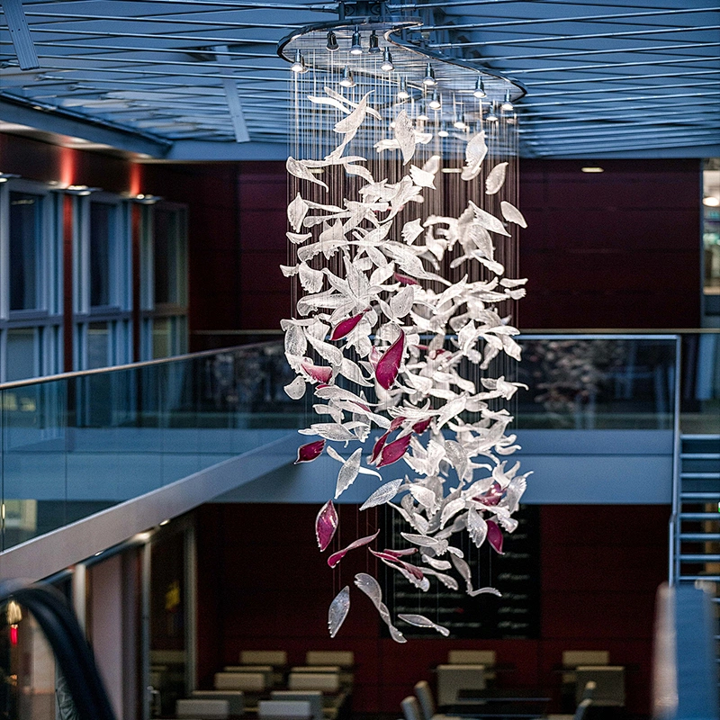 Customizable modern design customized decoration project big Hotel Lobby glass Chandelier