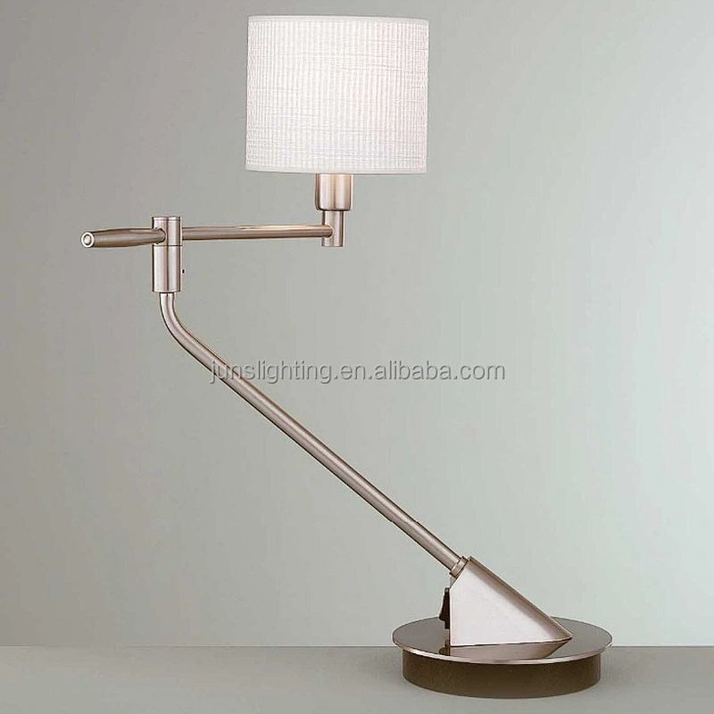 Swing arm office desk lamp with base switch