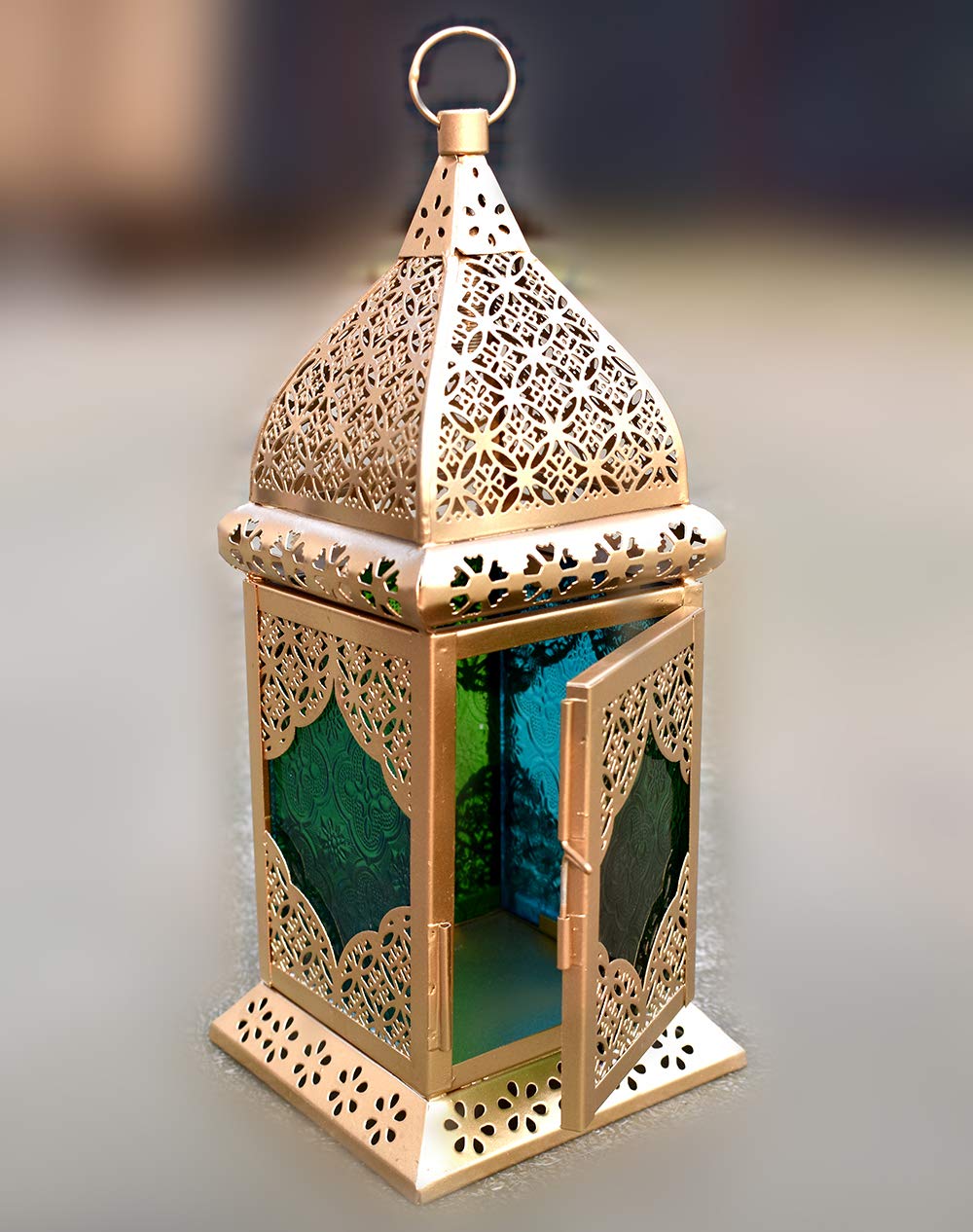 Simple restaurant atmosphere Islamic style iron table lamp custom hotel glass Moroccan table lamp