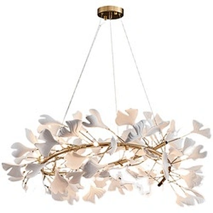 New ceramic ginkgo leaves living room dining room staircase chandelier hotel lobby custom chandelier