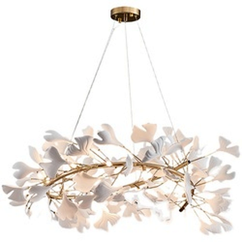 New ceramic ginkgo leaves living room dining room staircase chandelier hotel lobby custom chandelier