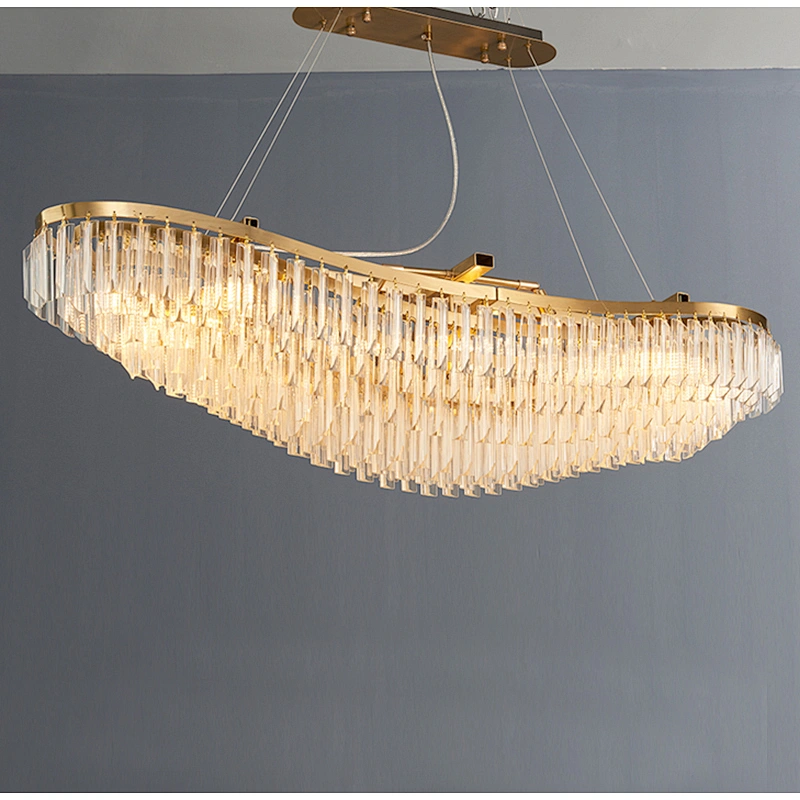 Modern large cristal luxury gold K9 crystal led chandelier