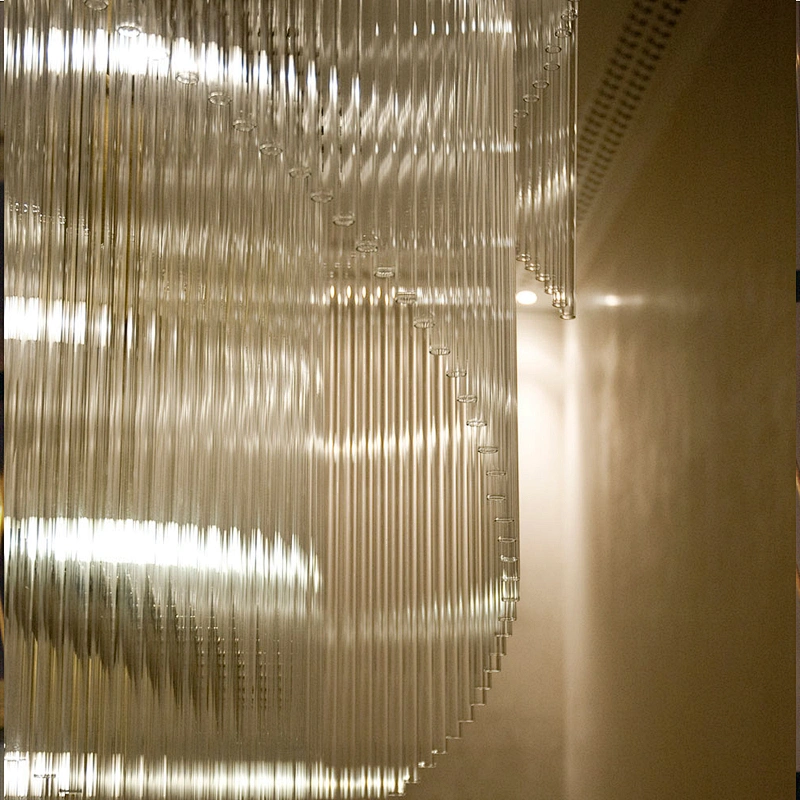 Modern hanging stairwell long spiral luxury white crystal chandelier light