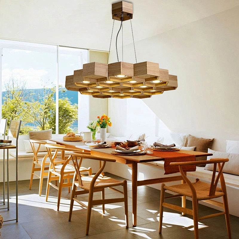Home indoor lighting bent wood contemporary pendants lighting modern wooden chandelier