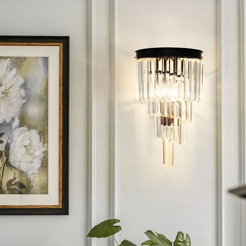 Modern indoor nordic hotel brass glass luxury bedside wall lamp