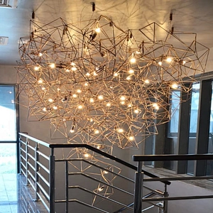 Customizable Modern design customized decoration project big hotel lobby stairs Chandelier