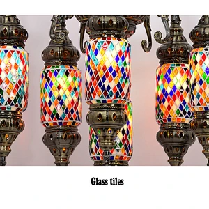Handmade glass patch iron chandeliers  classical lighting custom hotel restaurant Moroccan style chandeliers&pendant lights