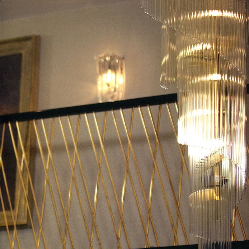 Modern hanging stairwell long spiral luxury white crystal chandelier light