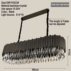 Luxury Crystal Chandelier Modern Simple Living Room Dining Room Gold Round Pendant Lights